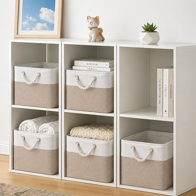Cube Storage Bins, Collapsible Fabric Storage Cubes Bins, 11 Inch Cube Storage - Image 2