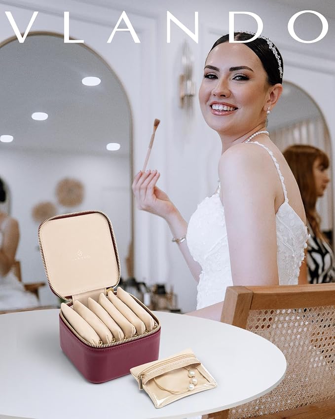 Vlando Small Jewelry Box Organizer, Travel Jewelry Storage - Image 2