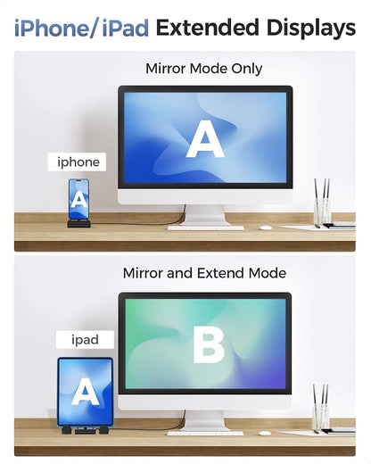 Cable Matters 5-in-1 iPhone 16/15 USB C Hub, 4K@60Hz HDMI | iPad Docking Stand - Image 4