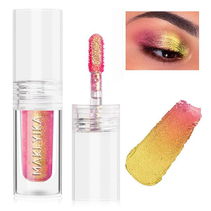 MAKI YIKA Glitter Eyeshadow Gold Liquid Multichrome Eyeshadows Long Lasting by MakiYikaBeauty