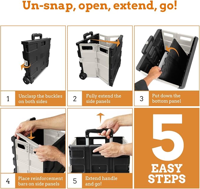 Ultra-Slim Rolling Collapsible Storage Pack-N-Roll Utility-carts, - Image 9