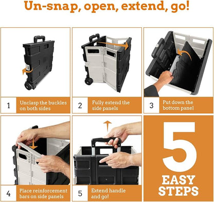 Ultra-Slim Rolling Collapsible Storage Pack-N-Roll Utility-carts, - Image 9