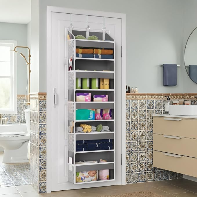 Over the Door Organizer with 5 Front & 10 MeshSide Pockets, 50LB Capacity Extra - Image 9