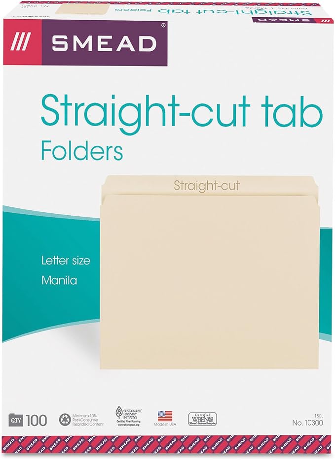 Smead File Folder, Straight-Cut Tab, Letter Size, 100 per Box - Image 4