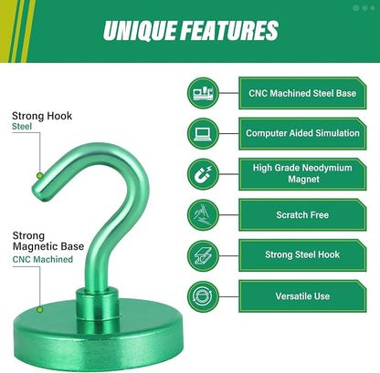 Neosmuk Magnetic Hooks, Heavy Duty 130lb+ Strong Magnet Hook - Image 6