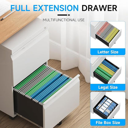 2 Drawer Mobile File Cabinet - Image 5