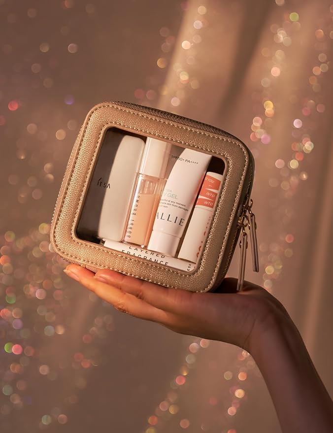 Popvibe Clear Makeup Bag Travel Cosmetic Case Transparent Toiletry Bag - Image 3