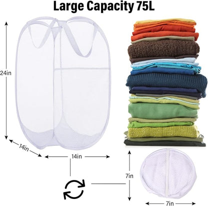 BATTOO Deluxe Strong Mesh Pop up Laundry Hamper Basket - Image 3