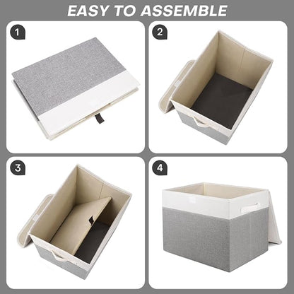 Large 17" 42 Quarts Collapsible Stackable Storage Bins - Image 3