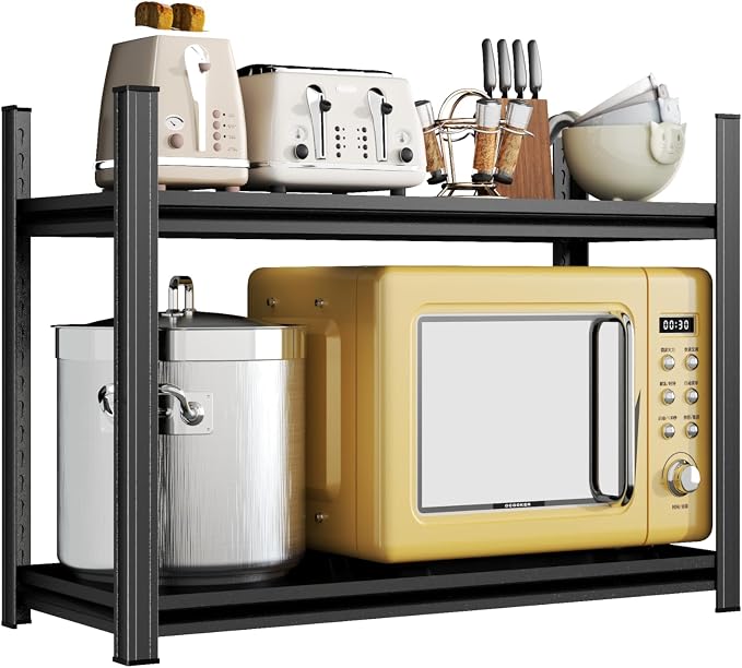 2-Tier Metal Storage Shelves, Adjustable Heavy Duty Shelving Units, Kitchen by Beaunatixx