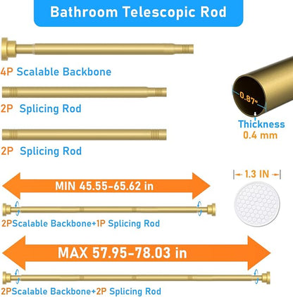 MEXAU 2 Pack Tension Curtain Rod - Image 2