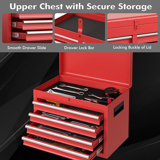 Goplus Rolling Tool Chest, 5-Drawer Tool Box Organizer w/Lockable Wheels & - Image 6