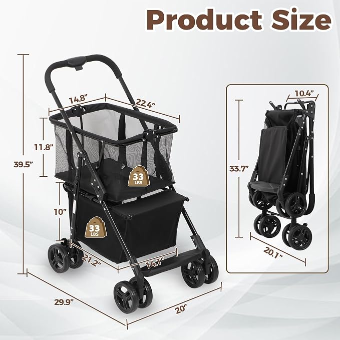 Super Deal Folding Shopping Cart - Image 6