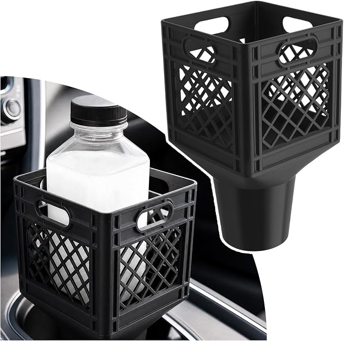 Car Cup Holder Expander for Half-Gallon Juice & Milk, Classic Milk Crate Cup by Unknown