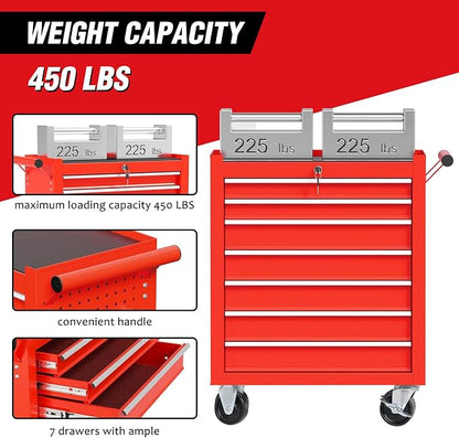 Rolling Tool Chest with 7-Drawer Tool Box with Wheels, Repair Shop - Image 4