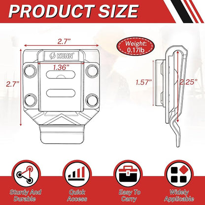 KUNN Drill Holder for Tool Belt, Drill Belt Clip & Tape Measure Holster | - Image 2