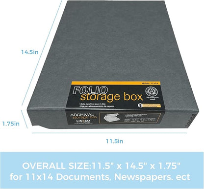 Lineco Clamshell Archival Storage Box, 11.5x14.5x1.75 Inch, Organize and Store - Image 2