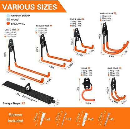 26 Pack Garage Hooks Heavy Duty Utility Steel - Image 2