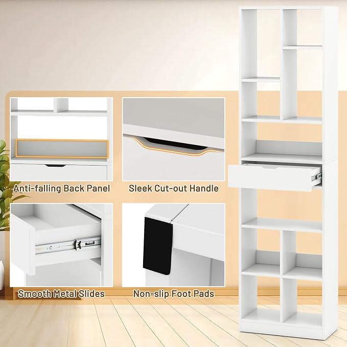 Tangkula 71” Tall Bookcase - Image 8