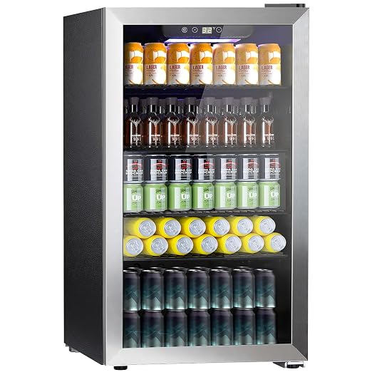 COWSAR Wine Cooler, 26 Bottle 130 Can Beverage Refrigerator, ETL Approved Mini by COWSAR