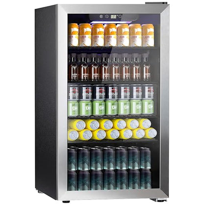 COWSAR Wine Cooler, 26 Bottle 130 Can Beverage Refrigerator, ETL Approved Mini by COWSAR