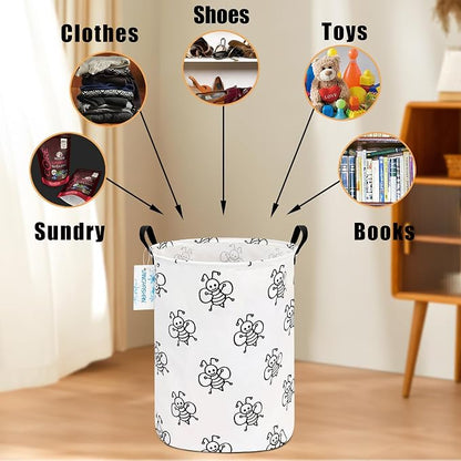 LANGYASHAN Laundry Basket Canvas Fabric Collapsible Organizer Basket - Image 4