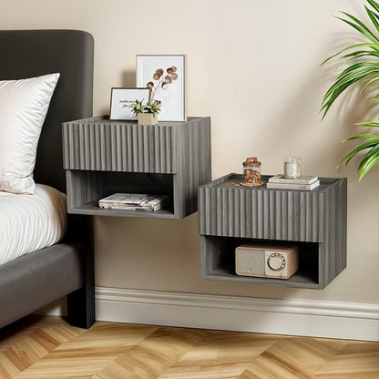 Floating Nightstand Bedroom Bedside Table by Lazzanto