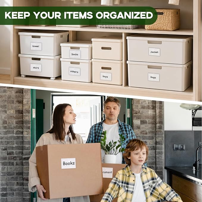 52 Pack Label Pockets for Storage Bins, 3x5 Sticky Index Card Holder | Goefun - Image 2