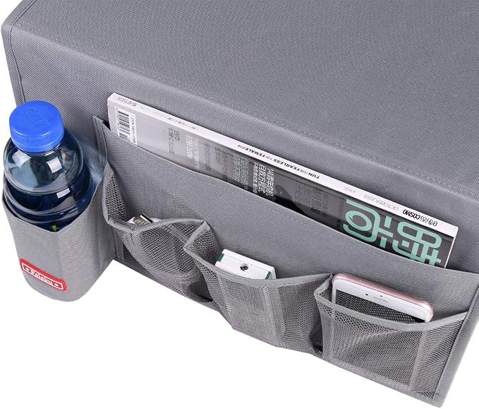 Bedside Caddy, 5 Pockets Bedside Organizer Caddy Under Mattress, Holds Water - Image 2