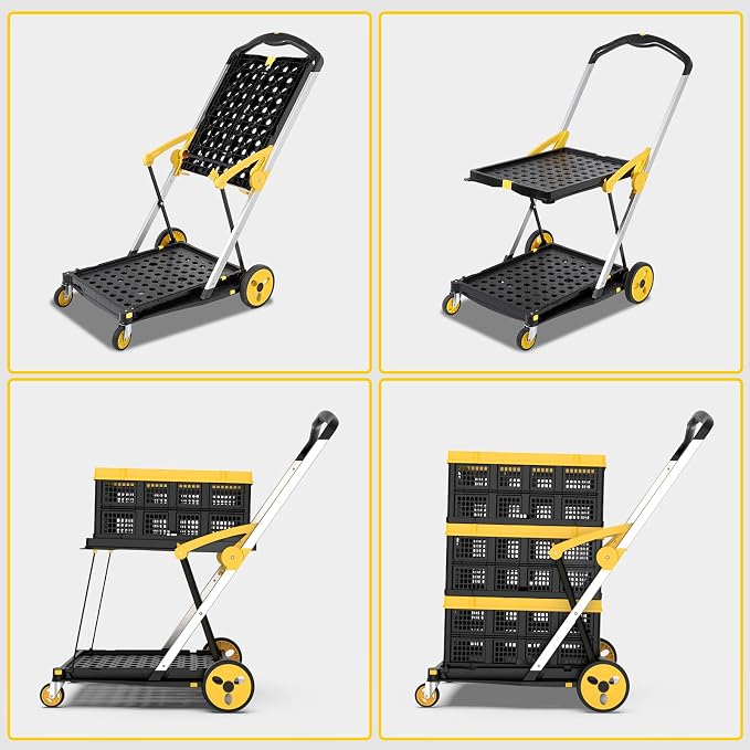 TOLRET Shopping Cart with Wheels, 200 lbs Capacity Grocery Cart on Wheels | - Image 2