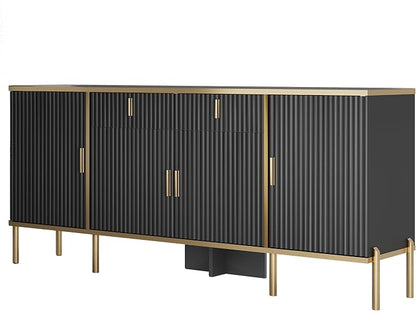 60" Fluted Buffet Cabinet with Storage, Modern Buffets & Sideboard with 2 - Image 7