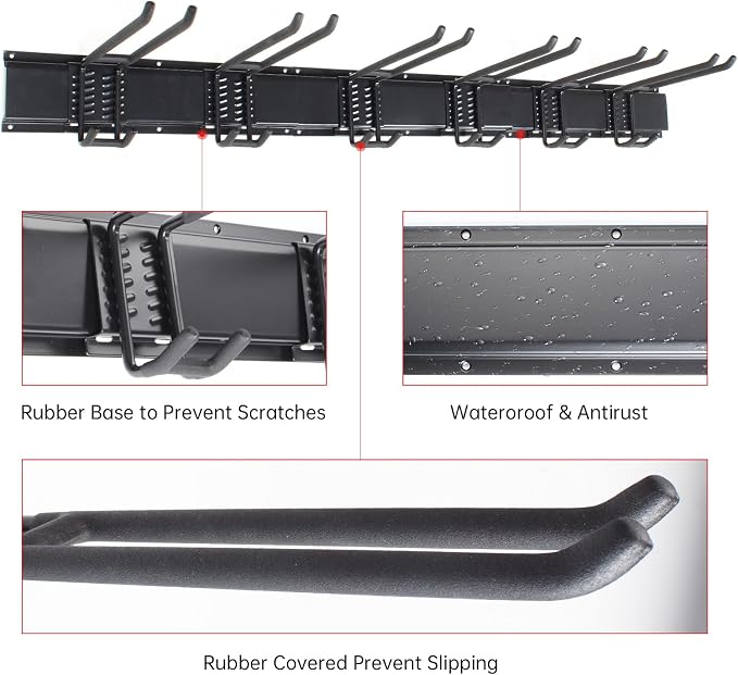 Garage Storage Rack Hooks, 48 Inch Heavy Duty Wall Mount Garage Organization - Image 5