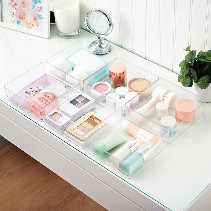 STORi SimpleSort 6-Piece Stackable Clear Drawer Organizer Set | 6" x 6" x 2" - Image 7