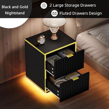 Fluted Nightstand, Modern Floating Night - Image 3