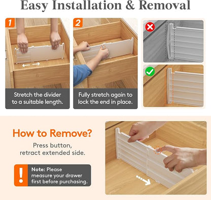 Lifewit 6" Tall Drawer Dividers, Adjustable Deep Drawer Organizer Clothes | 9 - Image 6