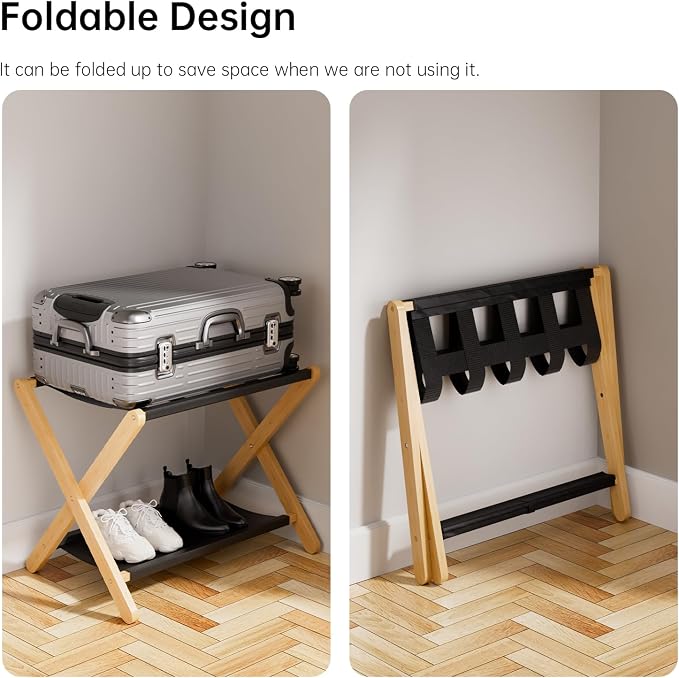 HITNET Luggage Rack 2 Pack, Folding Suitcase Stand - Image 3