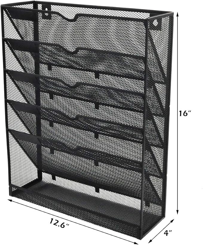 EASEPRES Desk File Organizer Mesh 6-Tier, Hanging Wall Mount Document - Image 2