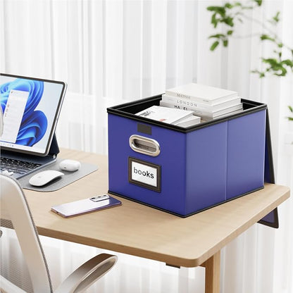 File Organizer Box with Lids, Collapsible File Folder Organizer | File Box with - Image 2