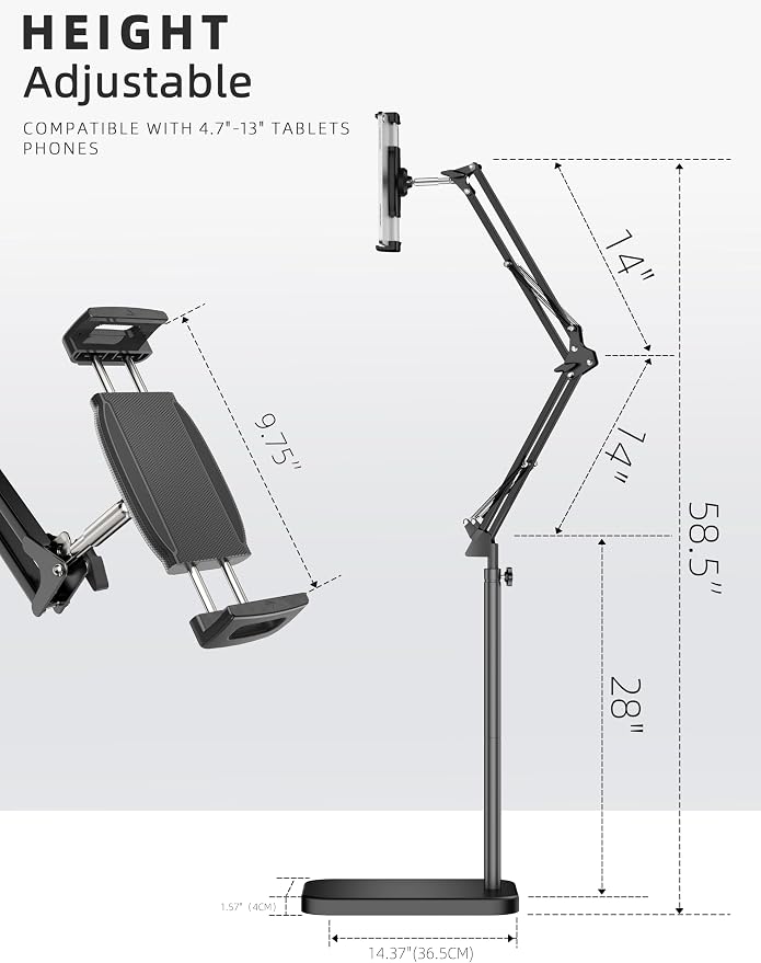 Tablet Floor Stand with 11lb Stable Base - Image 4
