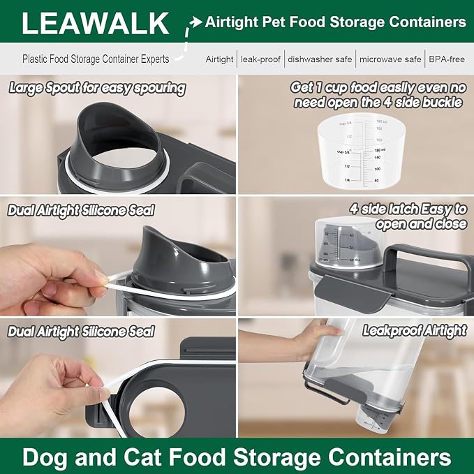 5-7Lbs Cat Dog Storage Container, Portable Pet Food Containers - Image 3