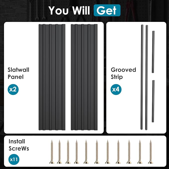 PVC Slat Wall Paneling 2x4 ft, Garage Organizer Storage System, Heavy Duty Wall - Image 3