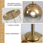 KCO Lighting 3 Light Globe Cluster Pendant Light Modern Glass Cluster Chandelier Gold Glass Pendant Light Fixture Mid Century Dining Room Chandelier Multi Pendant Light Fixture