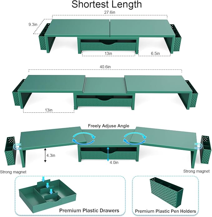 gianotter Dual Monitor Stand Riser, Desk Organizer - Image 5