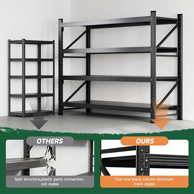 Letaya 8000LBS Storage Shelves Heavy Duty, 4 Tier Adjustable Utility Rack Shelf - Image 9