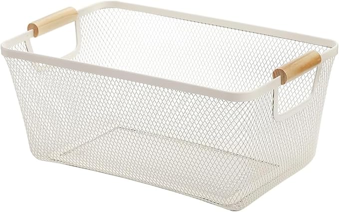 AJIODA Metal Mesh Steel Basket, Large Wire Storage Organizer Basket by AJIODA
