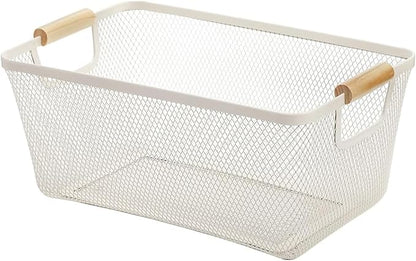 AJIODA Metal Mesh Steel Basket, Large Wire Storage Organizer Basket by AJIODA