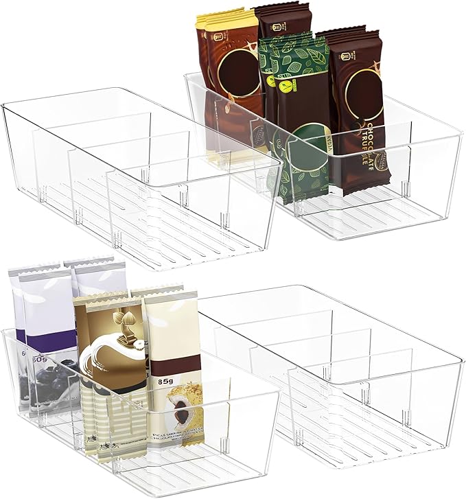 BALEINE Pantry Organizers and Storage Bins, Plastic Clear Storage Bins by BALEINE