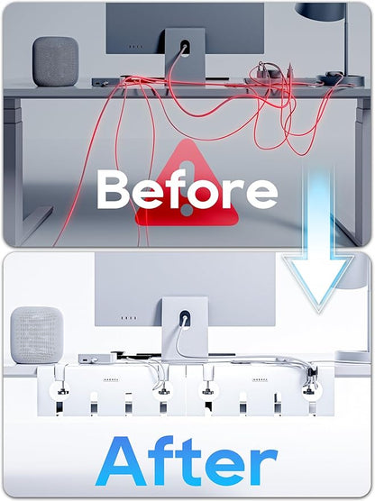 NODOCA No Drill Under Desk Cable Management Tray, Punch-Free Clamp on, Metal - Image 4