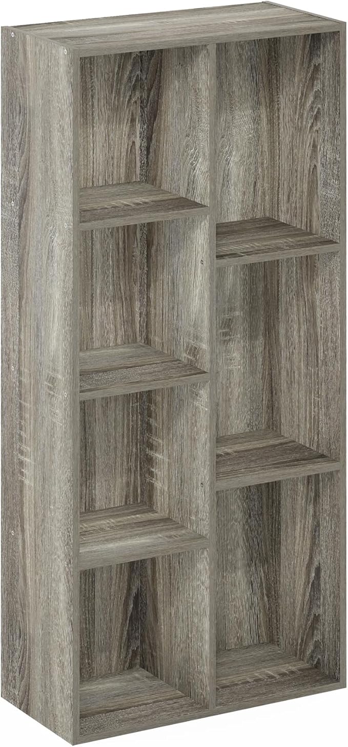 Furinno LUDER Book Shelf, 7-Cube Bookshelf, 9.4 x 19.5 x 41.7, - Image 6