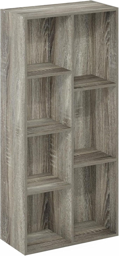 Furinno LUDER Book Shelf, 7-Cube Bookshelf, 9.4 x 19.5 x 41.7, - Image 6